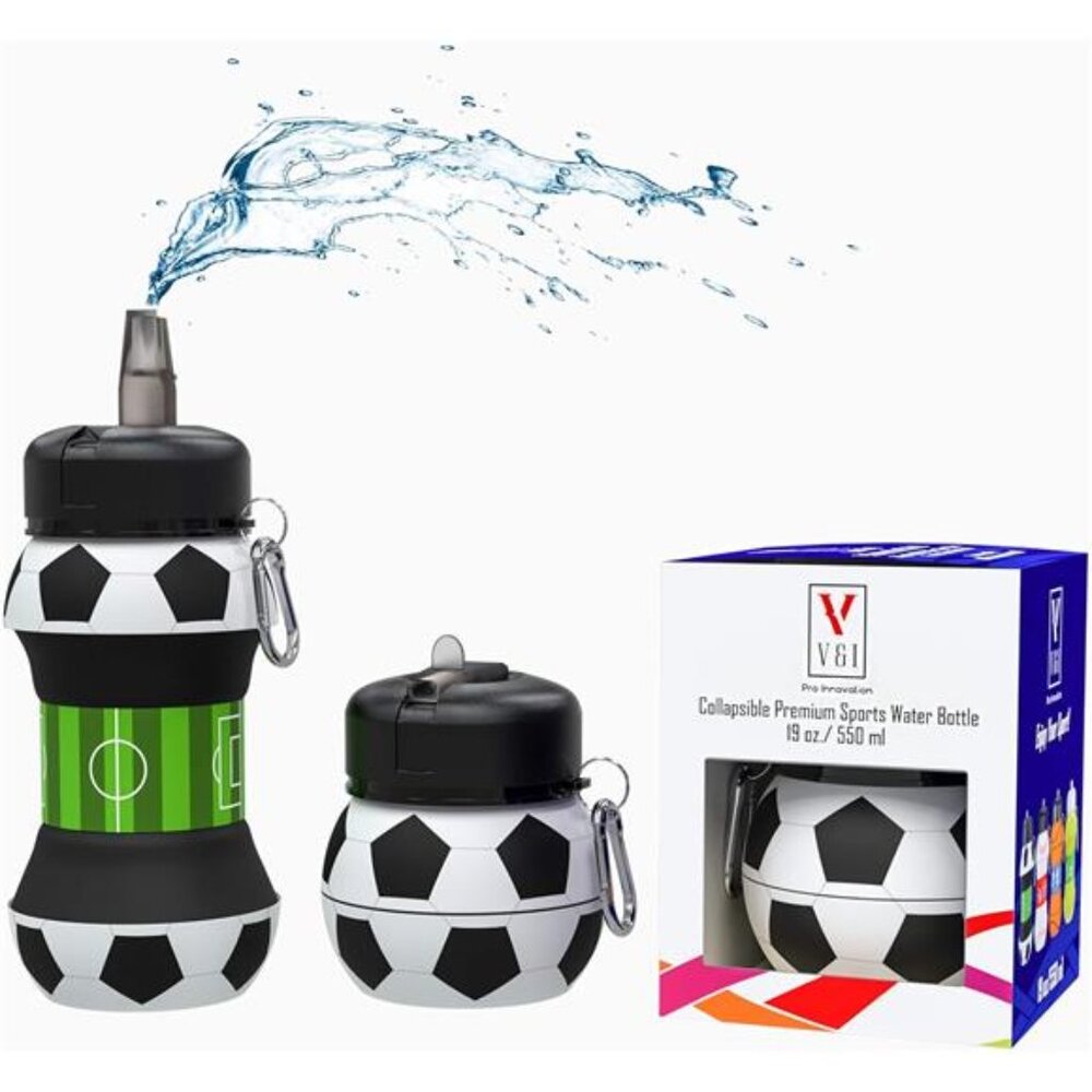 Kids Sports Water Bottle Collapsible Ball Shaped Drinking Cup Leak Proof School